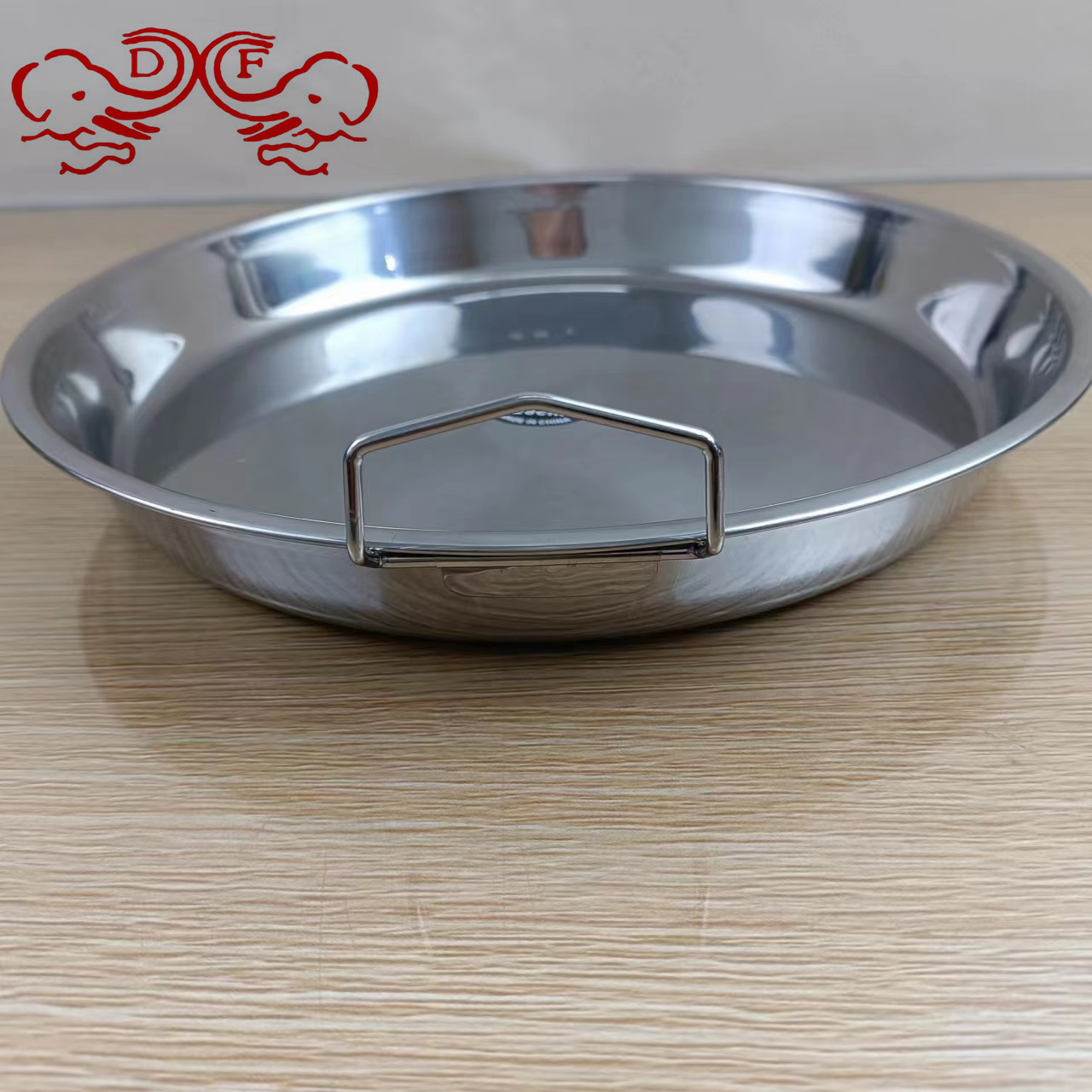 DF68771 Rust steel cold noodle plate with ears, cold noodle luo, flat bottom, home-style steamed rice noodle plate, round cake plate, DF TRADINGHOUSE Specification image