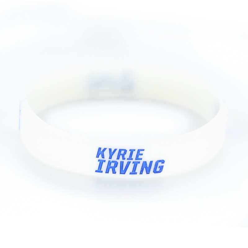 Spring 2023 new collection: Thick eco-friendly silicone sports basketball wristband signed by nba Mavericks star Kyrie Irving Item Picture