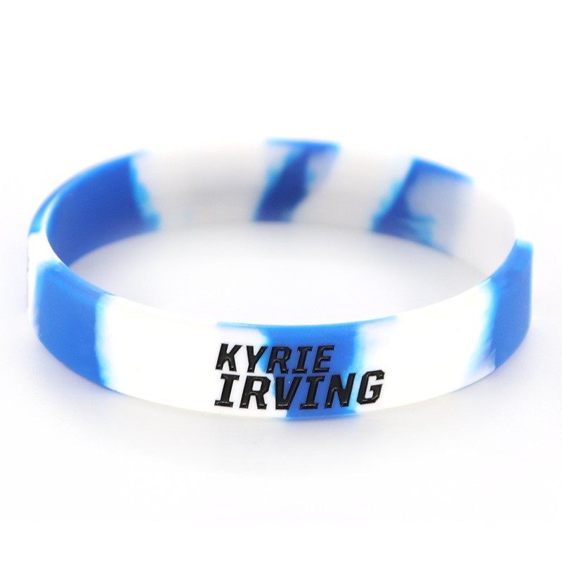 Spring 2023 new collection: Thick eco-friendly silicone sports basketball wristband signed by nba Mavericks star Kyrie Irving Application Scenario