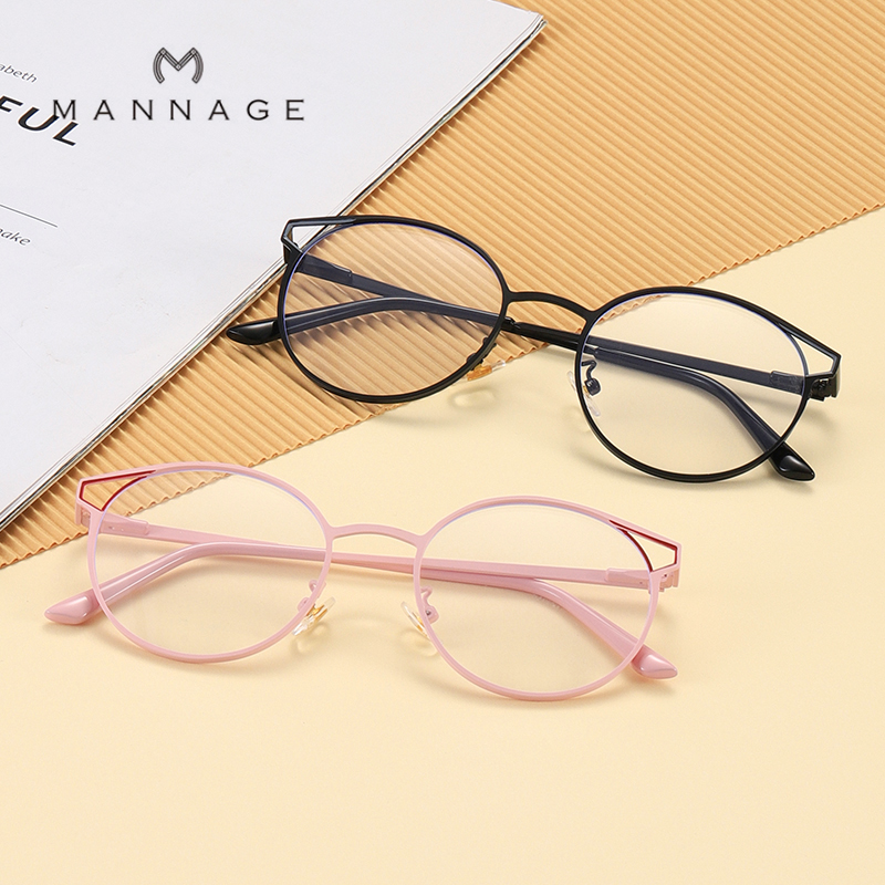 热销新款极简椭圆形眼镜架防蓝光眼镜可配度数男女平光镜