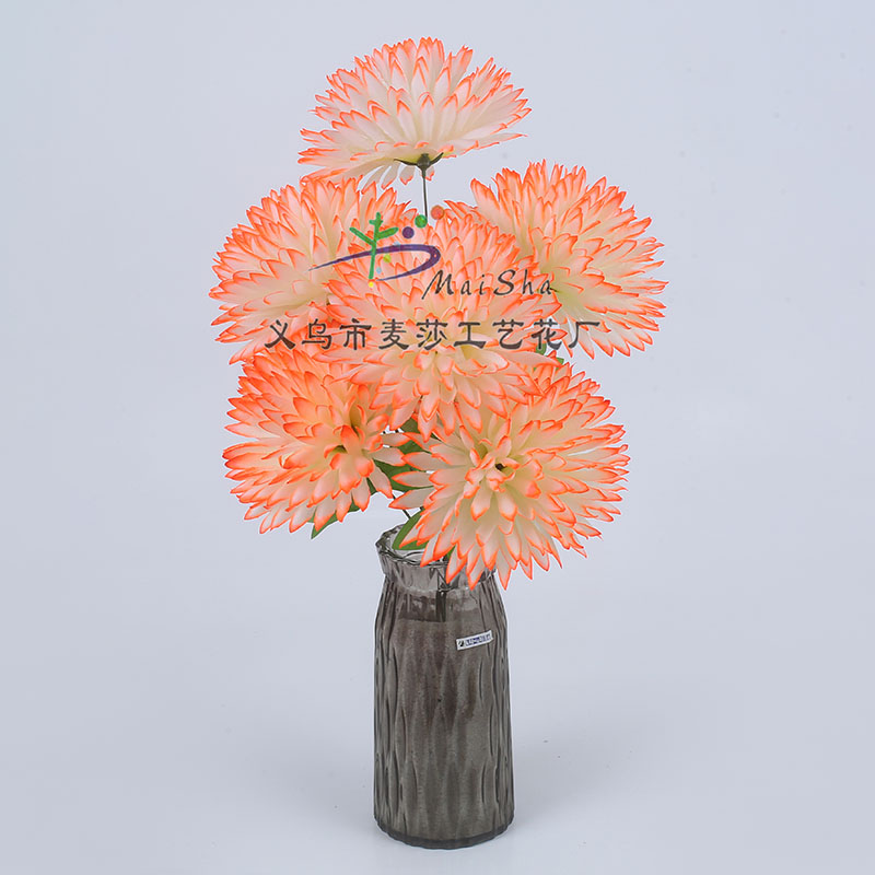 MS-001 rebanadas de flores de masha exportación de la india ramo de flores de seda flor clara visita a la tumba sacrificio de flores grandes puñetadas arreglo de cementerio barato flores grandes ramos de cristal cristal