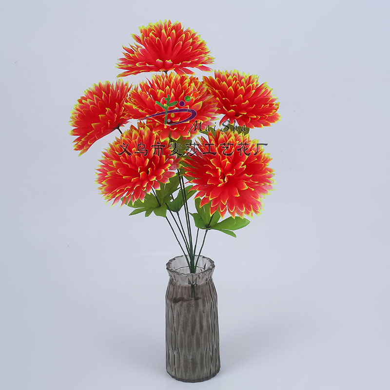 MS-001 rebanadas de flores de masha exportación de la india ramo de flores de seda flor clara visita a la tumba sacrificio de flores grandes puñetadas arreglo de cementerio barato flores grandes ramos de cristal cristal Item Picture