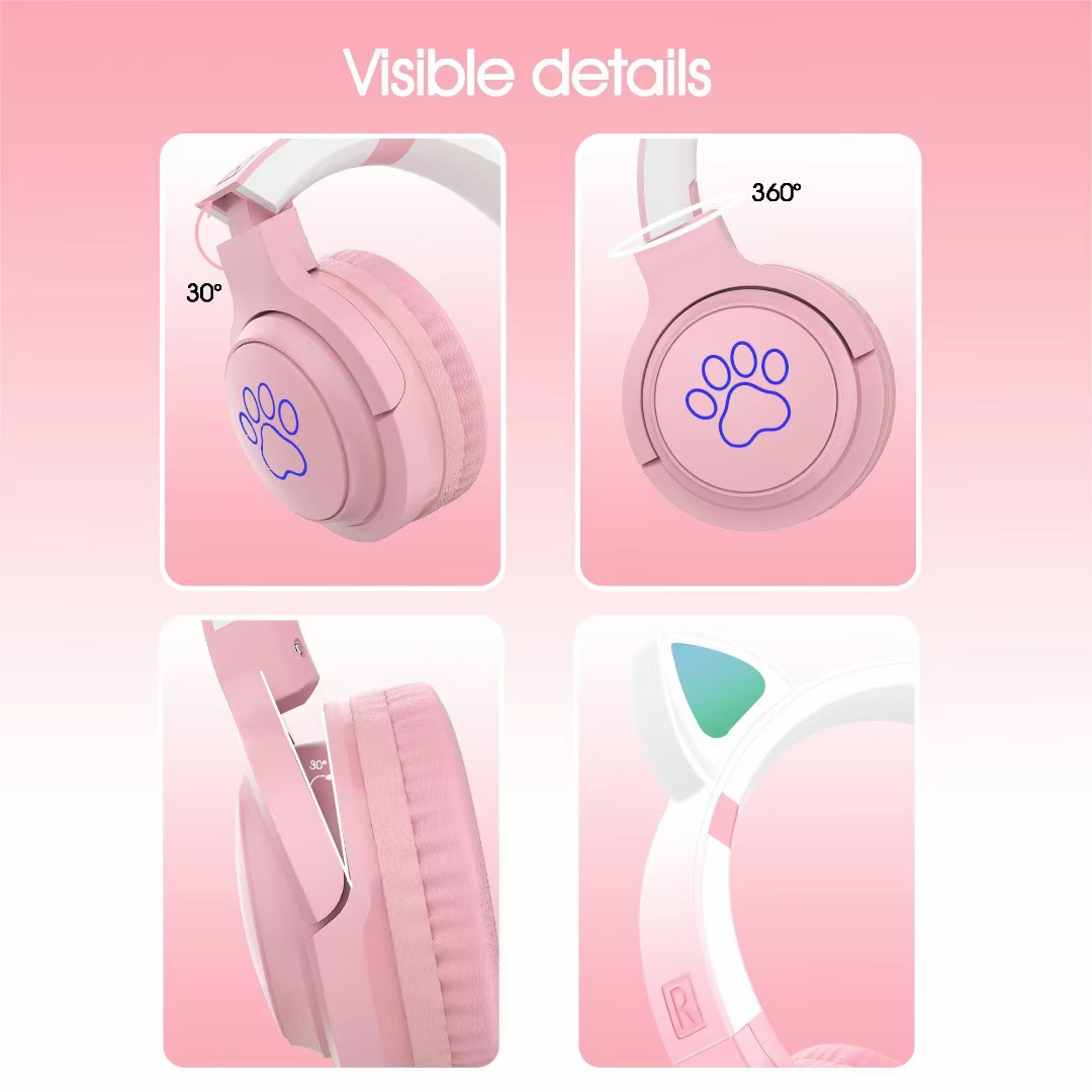 渐变色 XY-226
🐱猫耳发光头戴蓝牙耳机🎧细节图