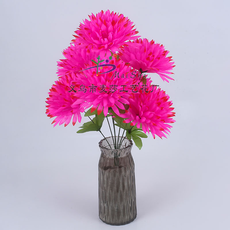 MS-001 rebanadas de flores de masha exportación de la india ramo de flores de seda flor clara visita a la tumba sacrificio de flores grandes puñetadas arreglo de cementerio barato flores grandes ramos de cristal cristal Specification image