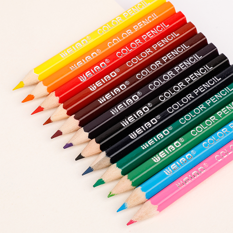 Weibo Stationery Cartoon Cute Elephant Short oil-based colored Pencil, 12-color student high appearance level art drawing pen details Picture