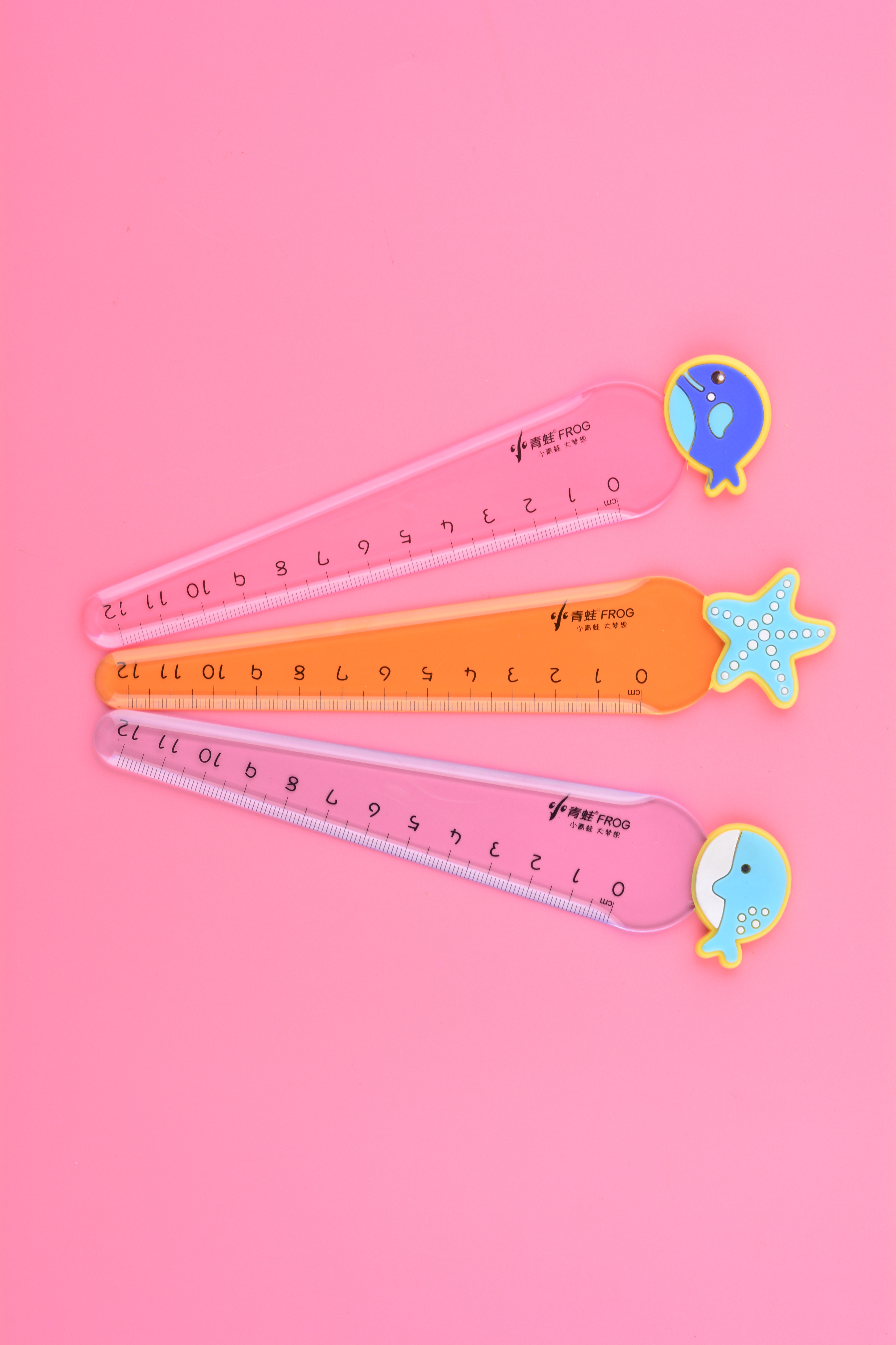 尺子/尺子学生卡通/亚克力尺子/15cm木尺/套尺白底实物图
