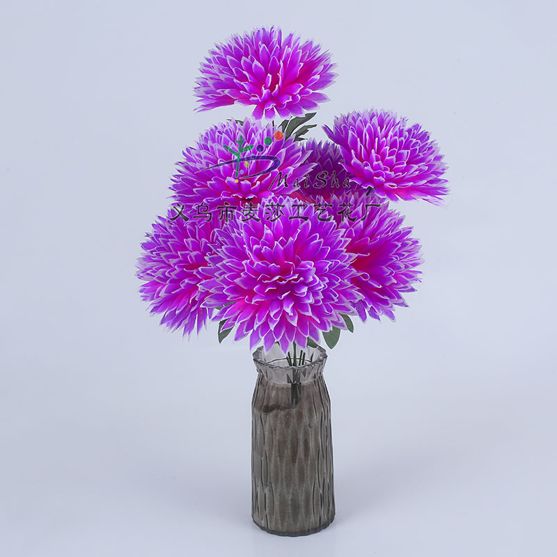 MS-001 rebanadas de flores de masha exportación de la india ramo de flores de seda flor clara visita a la tumba sacrificio de flores grandes puñetadas arreglo de cementerio barato flores grandes ramos de cristal cristal details Picture