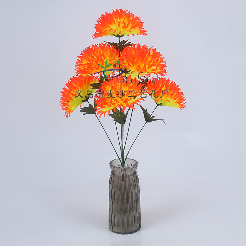 MS-010 Maisha Flower Slices, Qingming Festival flowers, tomb-sweeping flowers, sacrificial flowers, cemetery flower arrangements, artificial flowers, fake flowers, Golden thread Chrysanthemums Item Picture