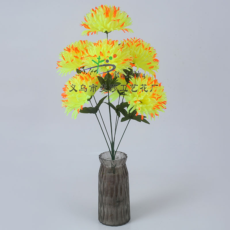 MS-010 Maisha Flower Slices, Qingming Festival flowers, tomb-sweeping flowers, sacrificial flowers, cemetery flower arrangements, artificial flowers, fake flowers, Golden thread Chrysanthemums details Picture