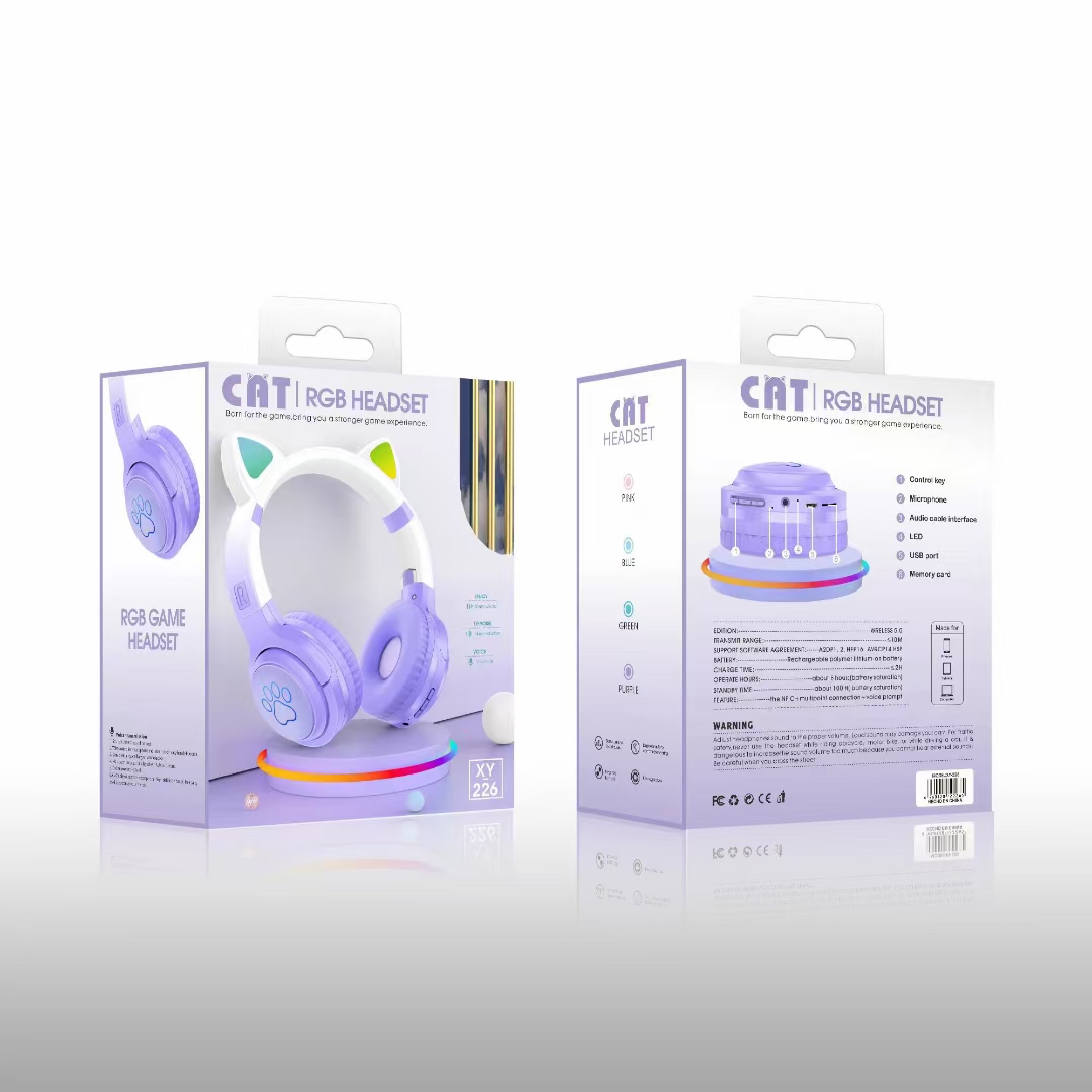 渐变色 XY-226
🐱猫耳发光头戴蓝牙耳机🎧详情图8