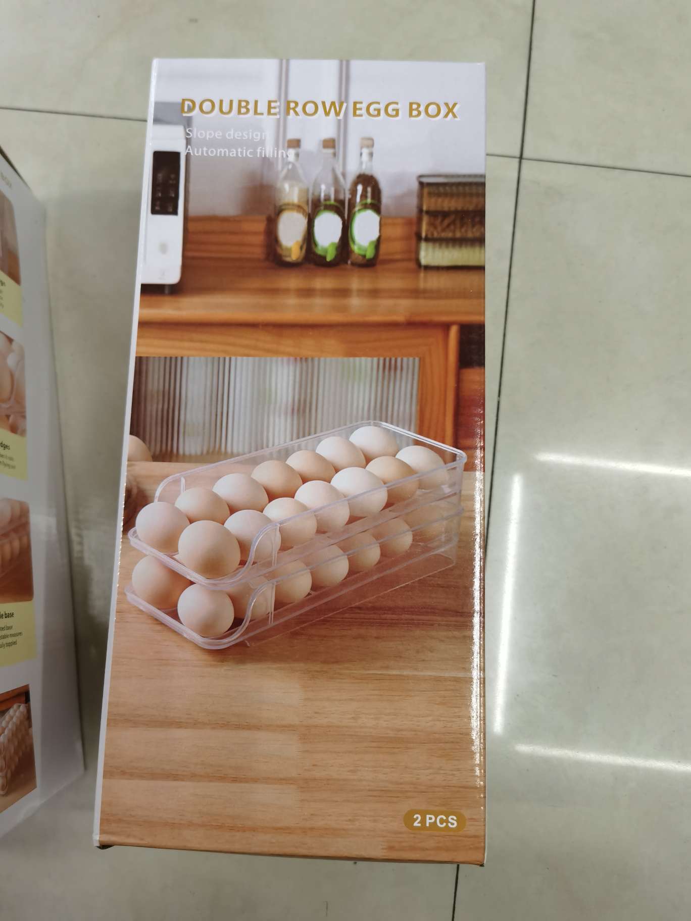 冰箱用鸡蛋盒抽屉式带盖保鲜鸡蛋格收纳蛋盒架托滚动式鸡蛋收纳盒小百货厨房用品产品图