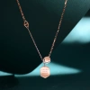 Personalized and fashionable titanium steel smiling face plate necklace, smooth plate rose gold collarbone chain, women's accessory trend Application Scenario