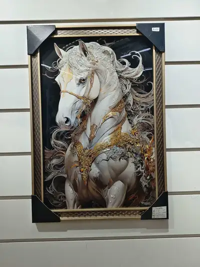 High Quality Sand Gold Crystal Porcelain Painting Decorative Painting Decorative Calligraphy And Painting (Size And Picture Can Be Customized)