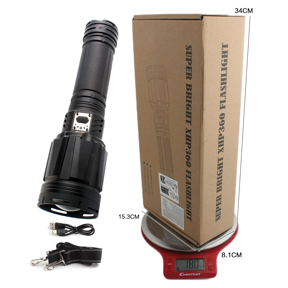 KINSACA Star Source TYPE-C rechargeable aluminum alloy excess flashlight can be output Specification drawing