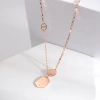 Personalized and fashionable titanium steel smiling face plate necklace, smooth plate rose gold collarbone chain, women's accessory trend Specification image