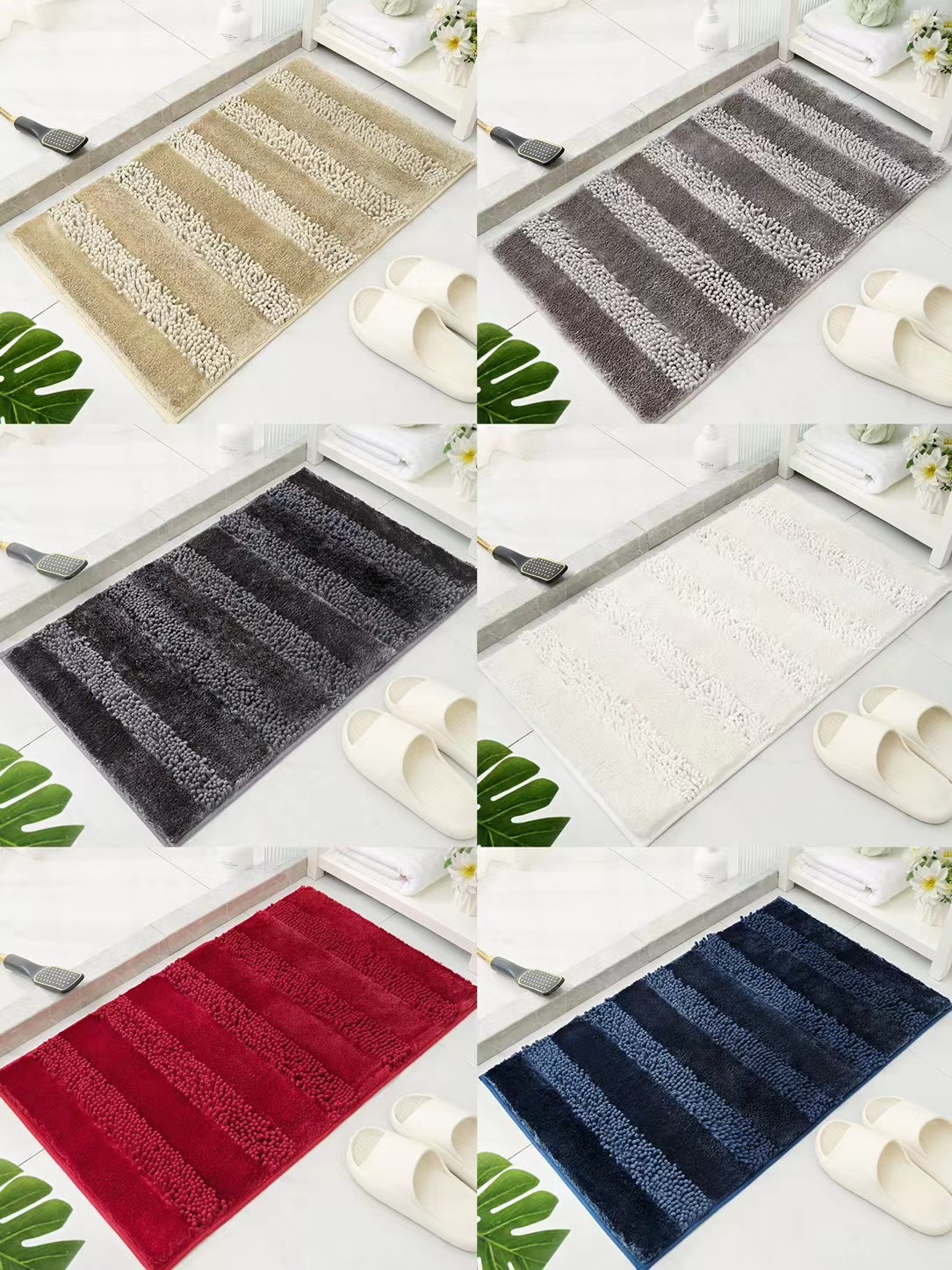 The new Chenille gauze floor mat, carpet, door mat, floor mat, bedside mat, bay window mat, water-absorbing anti-slip mat, TPRD anti-slip mat, made of super fine fabric, has good quality and beautiful colors. There are usually 6 colors available full figure