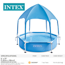 INTEX28209遮阳戏水池6尺圆形管架水池成人支架水池批发
