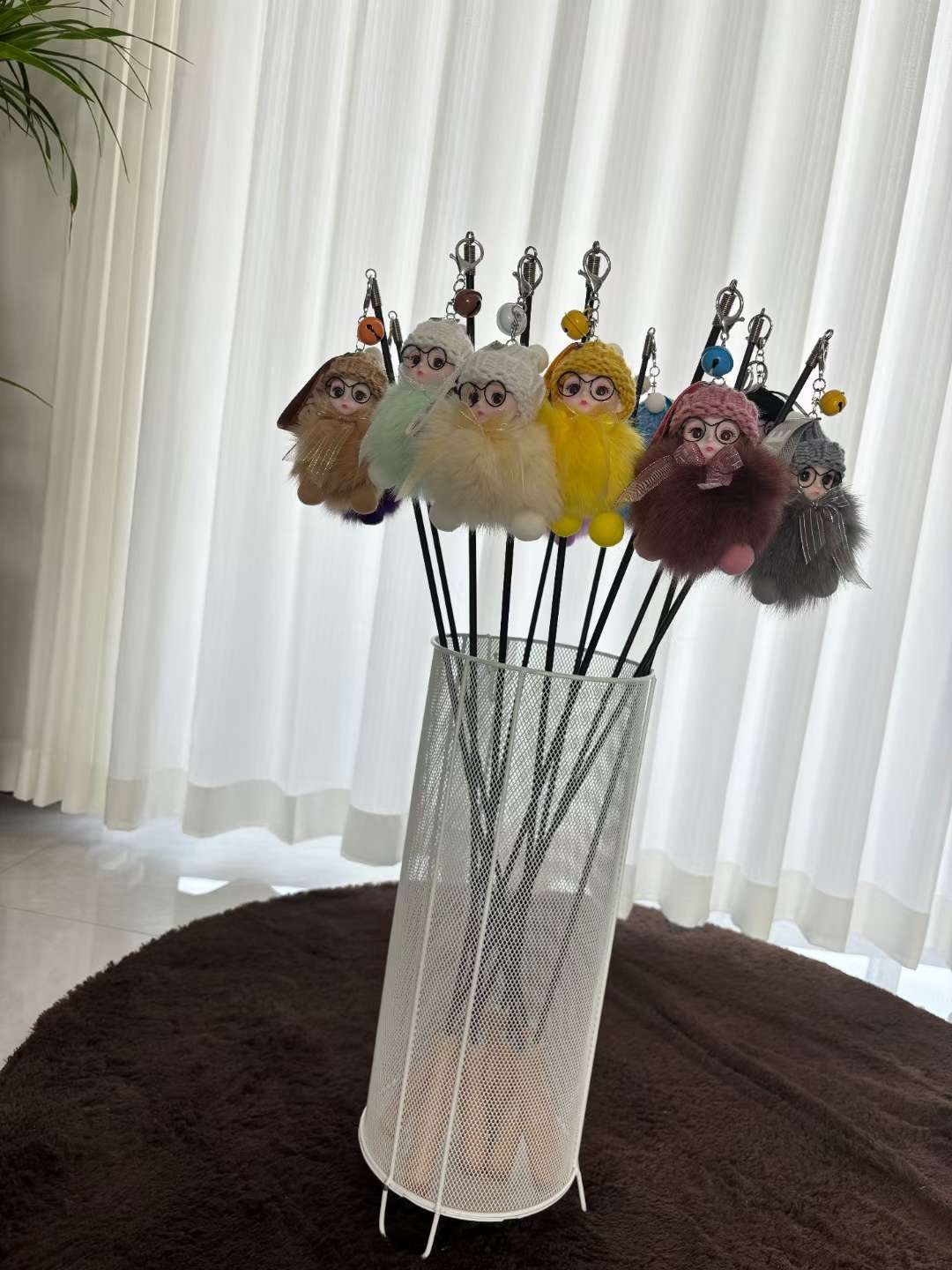 Elastic Rope Small Octopus Cat-Teasing Stick Fox Fur Doll Cat-Teasing Stick Full Color Cat-Teasing Stick undefined