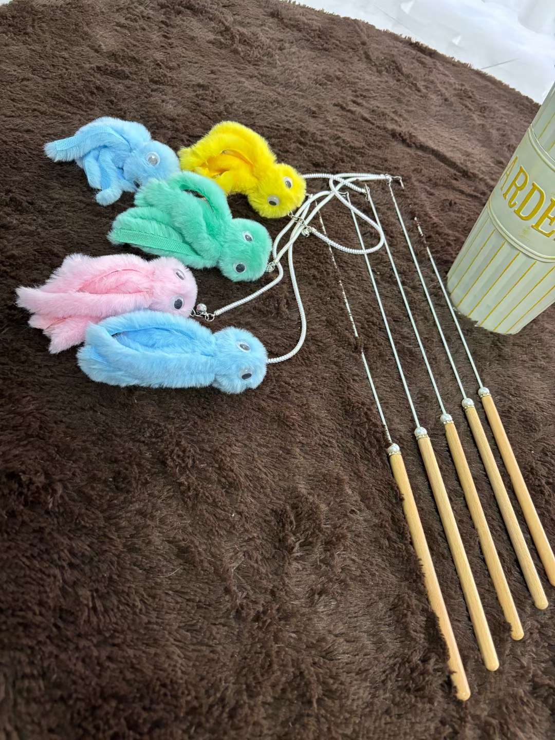 Elastic Rope Small Octopus Cat-Teasing Stick Fox Fur Doll Cat-Teasing Stick Full Color Cat-Teasing Stick Specification drawing