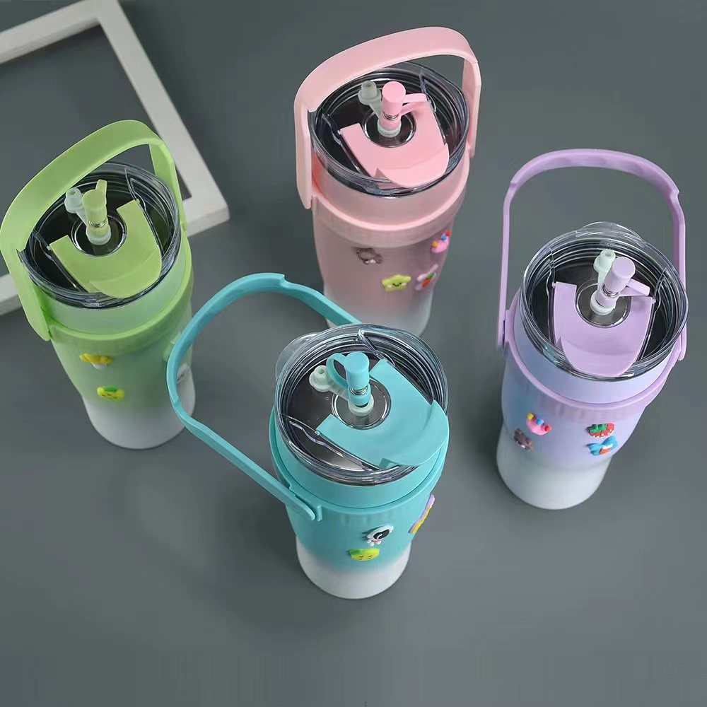 40oz Ice King car Cup, 304 stainless steel large-capacity portable handle insulated cup with phone stand, water cup detail image 3