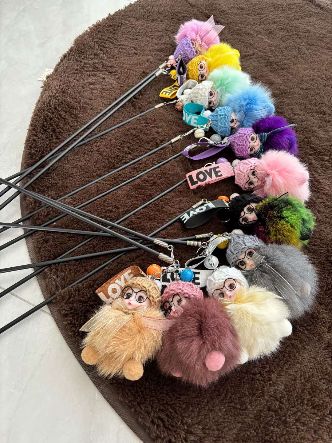 Elastic Rope Small Octopus Cat-Teasing Stick Fox Fur Doll Cat-Teasing Stick Full Color Cat-Teasing Stick Item Picture