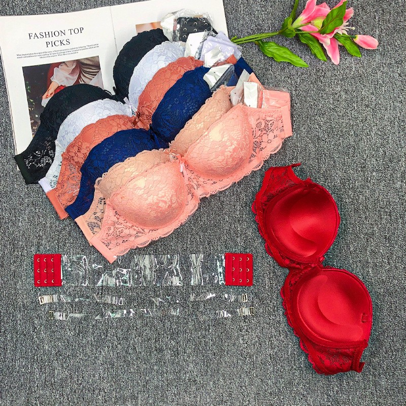 外贸热款隐形肩带性感蕾丝女士文胸日韩风女性内衣塑身上托不勒固