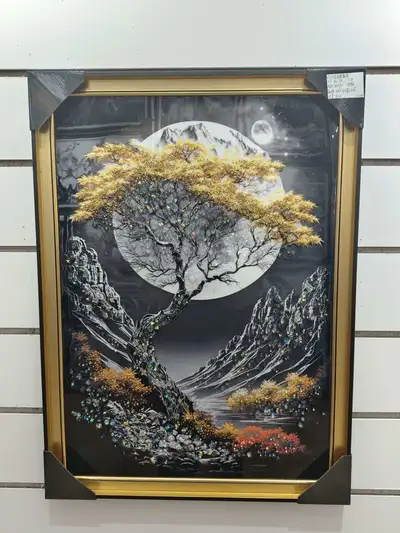 High Quality Gold Frame Crystal Porcelain Painting Decorative Painter Decorative Painting