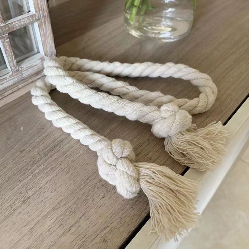 Cuerda de algodón cordón de algodón grueso cuerda tejida a mano material de bricolaje envoltura de manguera cordón decorativo cordón de cáñamo blanco Item Picture