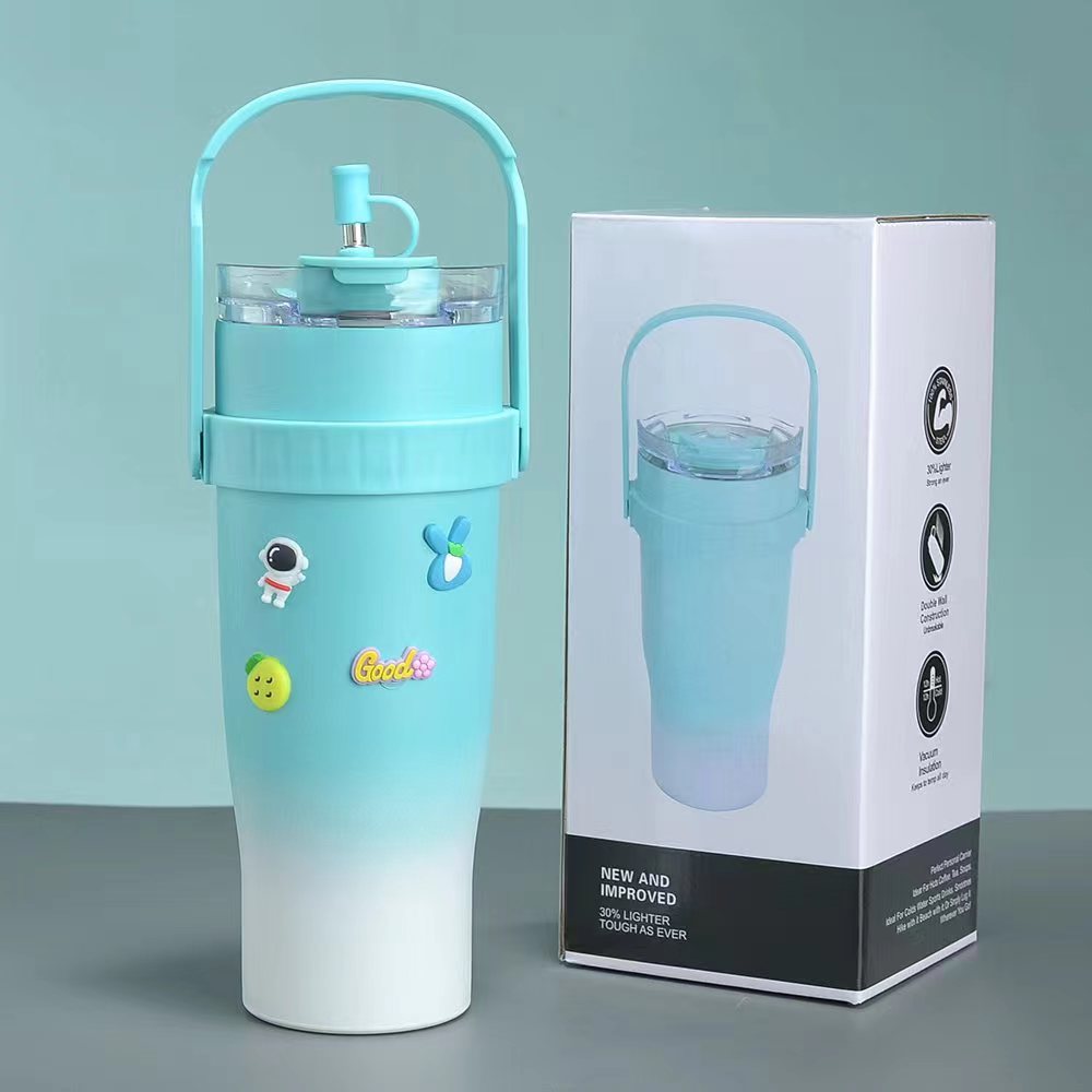 40oz Ice King car Cup, 304 stainless steel large-capacity portable handle insulated cup with phone stand, water cup Application Scenario
