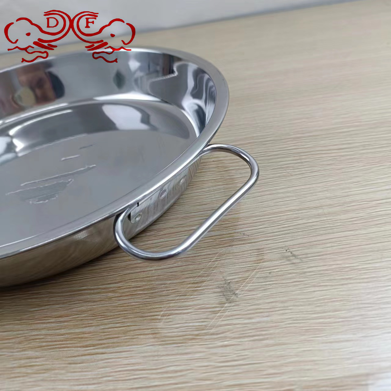 DF68769 thickened cold noodle Luo Luo stainless steel plate, rice noodle plate, cake plate, steaming plate, making tools for cold noodle plates, DF TRADINGHOUSE Specification image