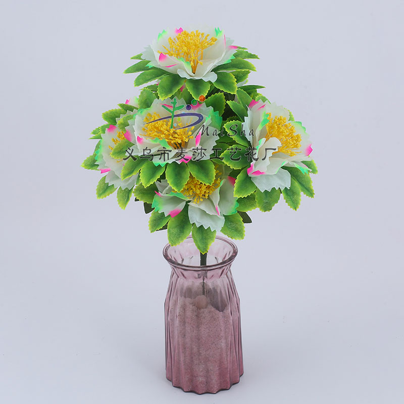 MS-043 Maisha Flower Slices, Qingming Festival flowers, tomb-sweeping flowers, sacrificial flowers, cemetery flower arrangements, artificial flowers, fake flowers, six-toothed chrysanthemums Item Picture