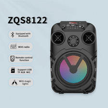 ZQS8122 #8寸  无线麦 音箱低音炮  蓝牙音箱  手提蓝牙音箱   便携式音响  拉杆音响