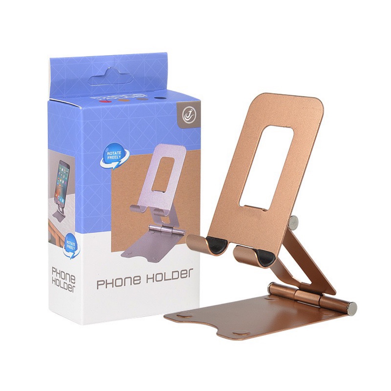 Metal foldable desktop stand, universal lazy stand for mobile phones and tablets, live streaming stand, logo detail image 3
