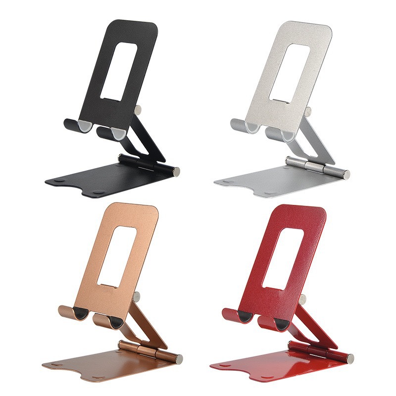 Metal foldable desktop stand, universal lazy stand for mobile phones and tablets, live streaming stand, logo Item Picture