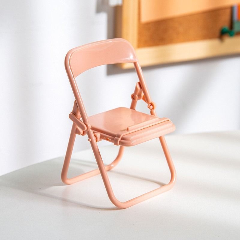So cute little chair, folding phone stand, creative table, room decoration item, macaron lazy person stand detail image 2