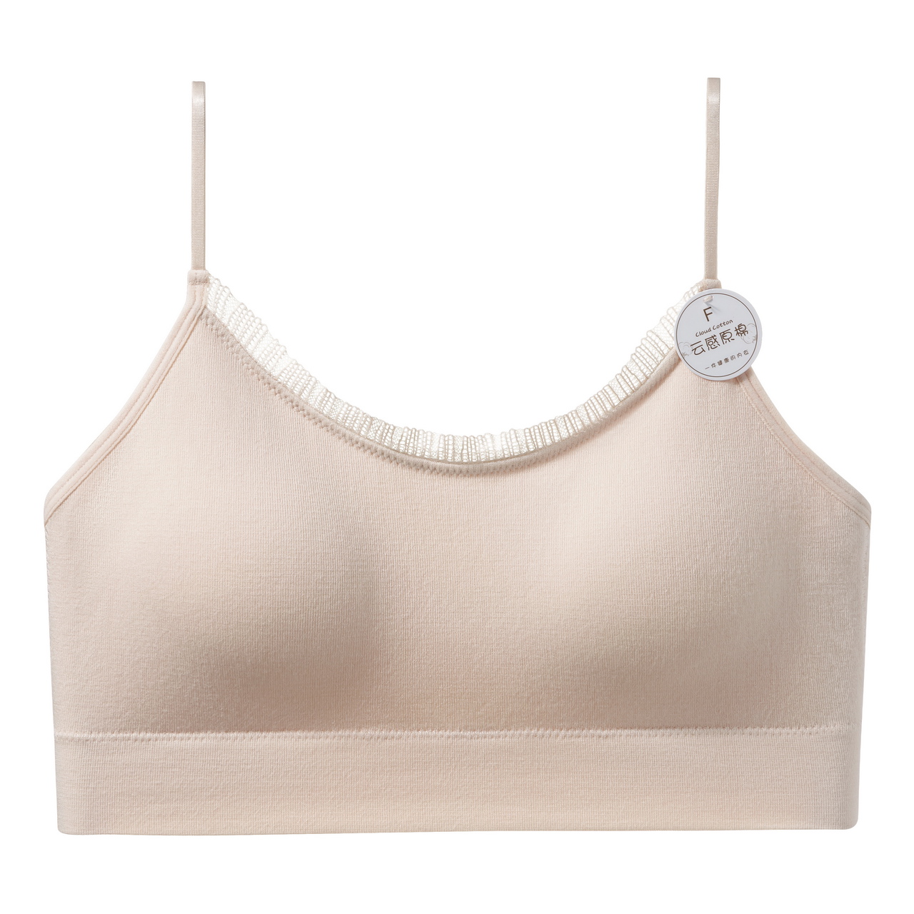 Comfortable And Soft Seamless Three-Dimensional Cup Without Steel Ring Breathable Seamless Back details Picture