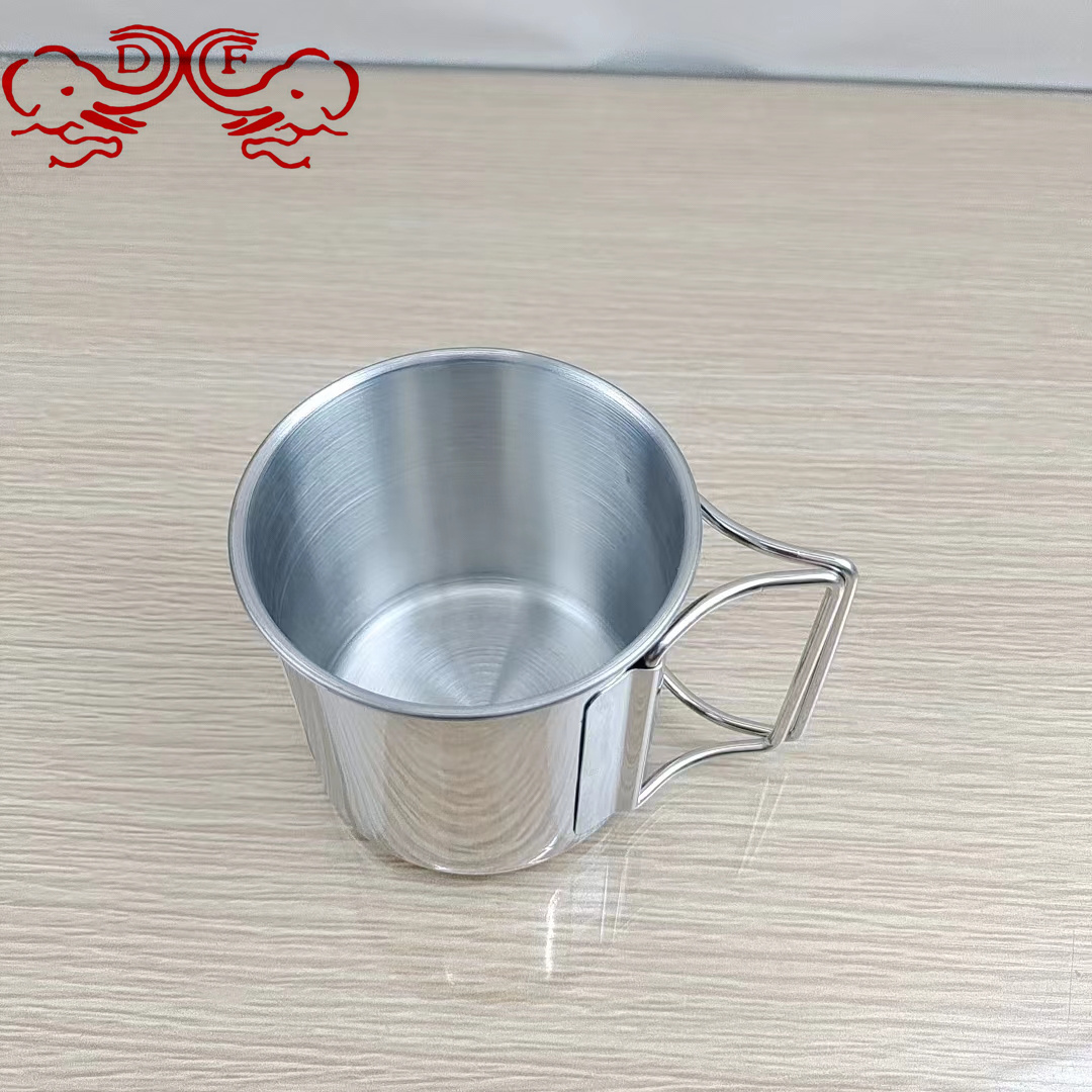 DF99273 Outdoor stainless steel cup, foldable handle cup, picnic barbecue beer mug, hiking cup, DF TRADINGHOUSE Specification image