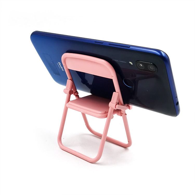 So cute little chair, folding phone stand, creative table, room decoration item, macaron lazy person stand details Picture