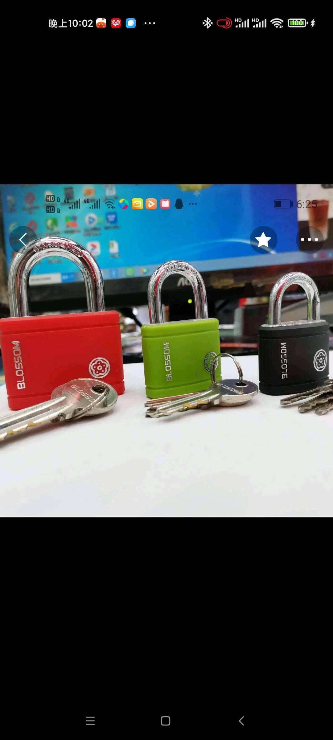 Plum Brand Lb0320-Lb0375 Plastic Color Lock Padlock Copper Core full figure