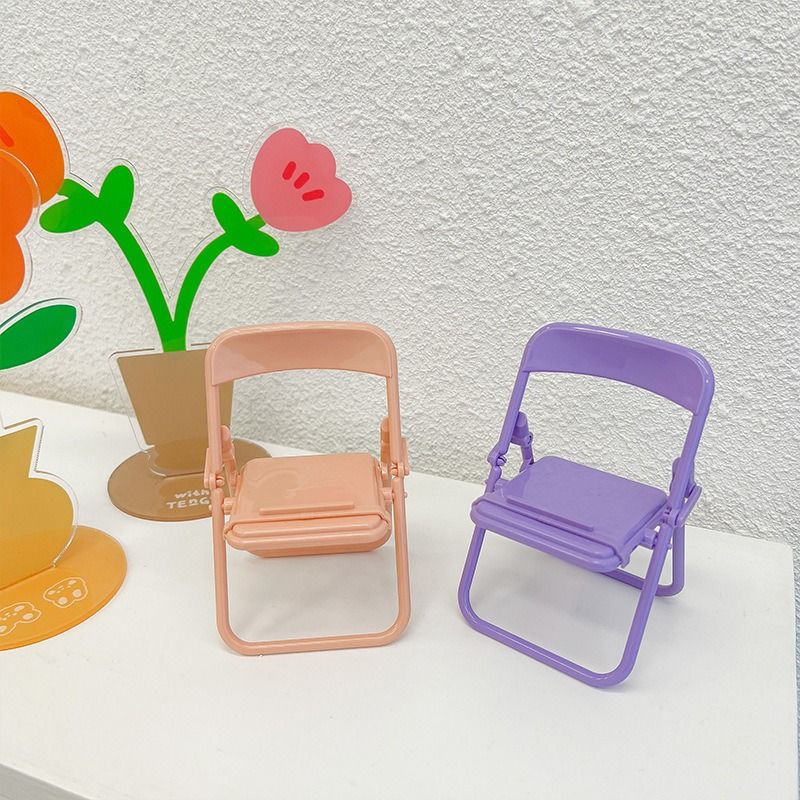 So cute little chair, folding phone stand, creative table, room decoration item, macaron lazy person stand detail image 9