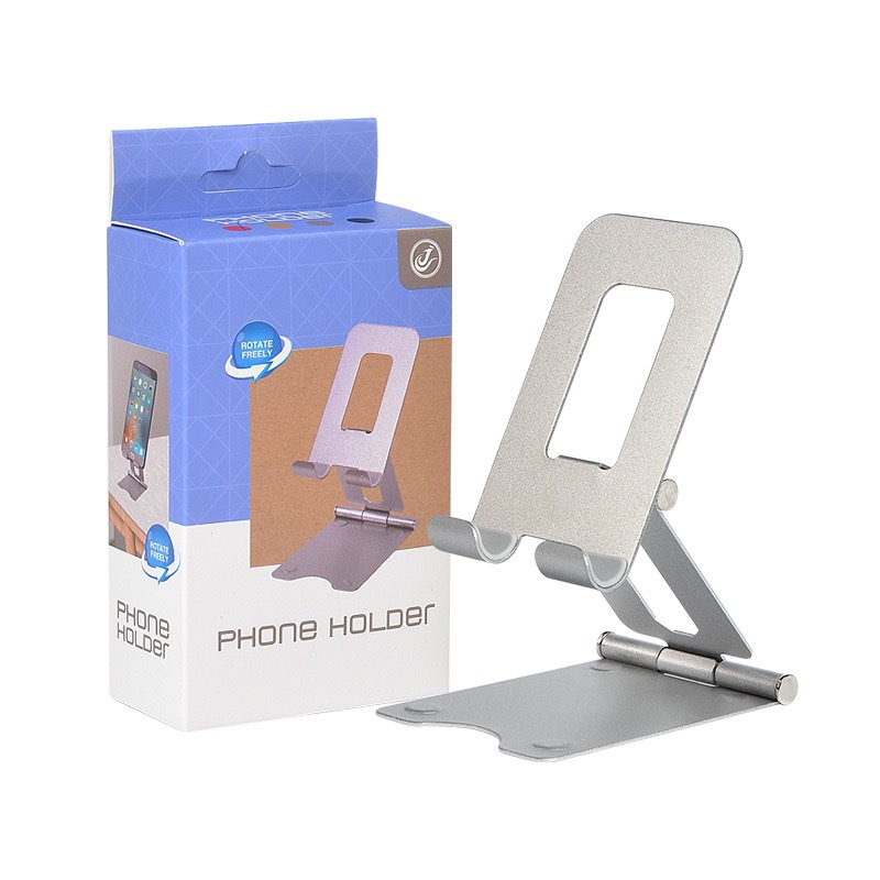 Metal foldable desktop stand, universal lazy stand for mobile phones and tablets, live streaming stand, logo details Picture
