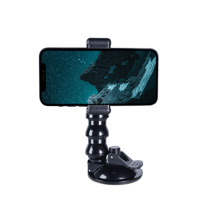 车载拍摄支架手机支架吸盘式万向稳定器车内固定直播视角录像 白底实物图