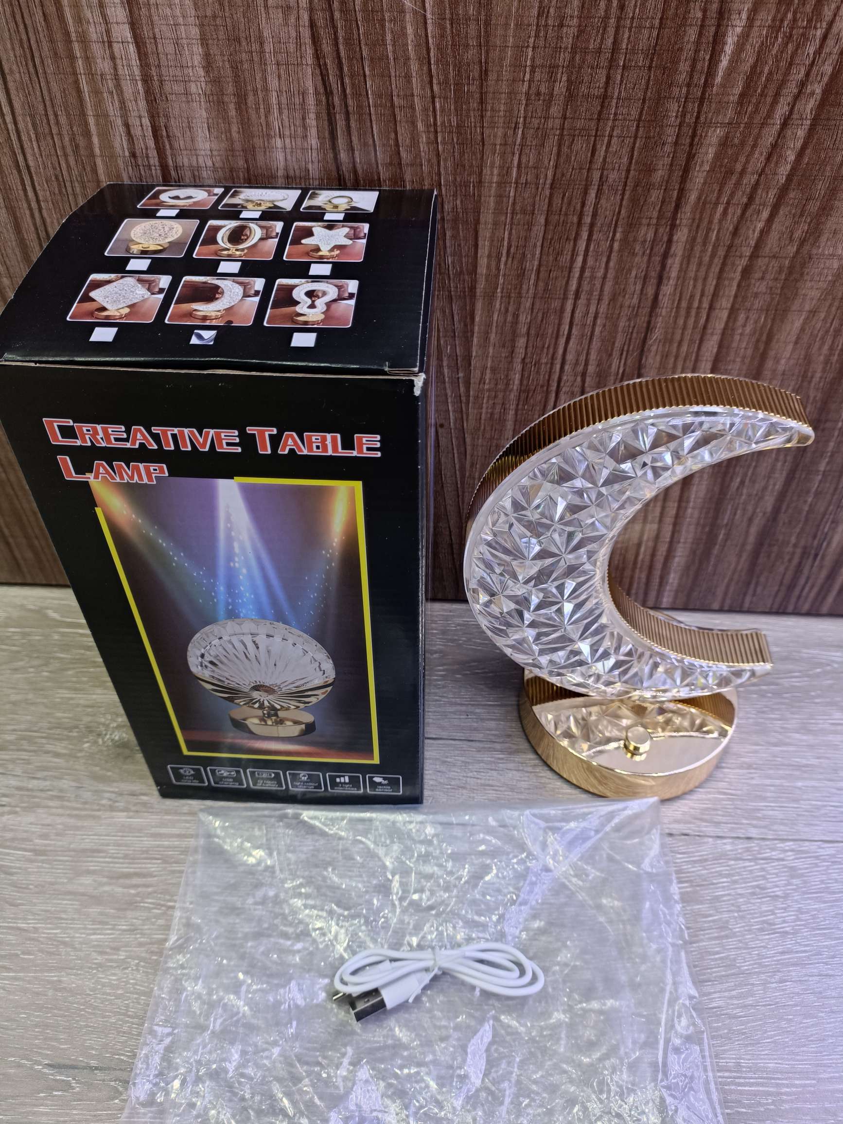 Moon lamp Flower lamp Round lamp nightlight Creative light touch switch button