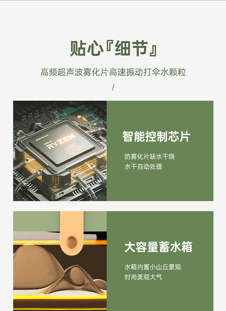 双喷头加湿风扇加湿器小夜灯手提收纳风扇桌面风扇详情18