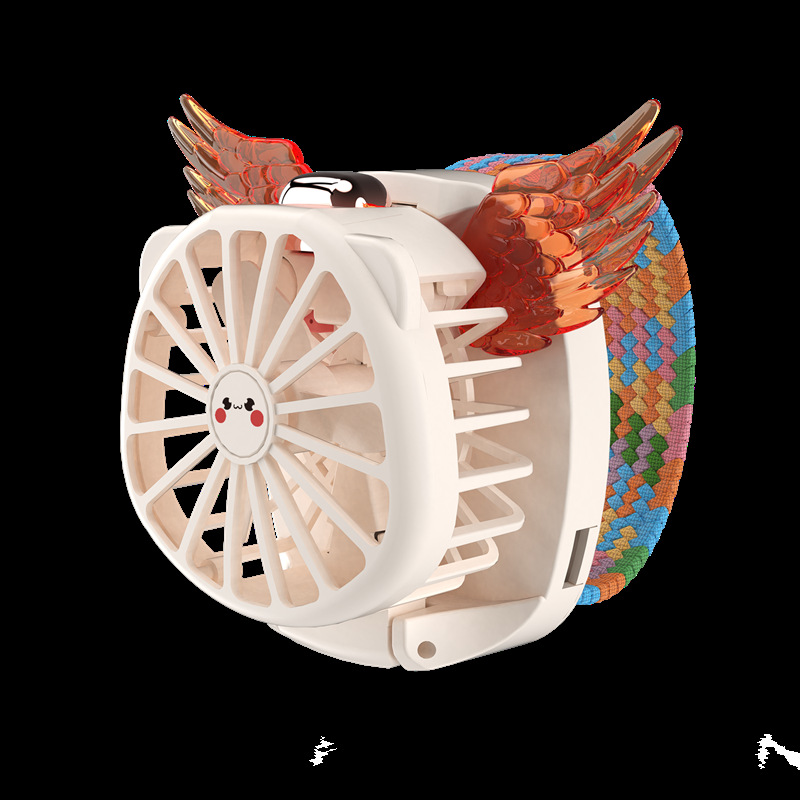 新款天使之翼手表风扇 usb充电三档灯光手持桌面迷你风扇礼品礼物 详情图7