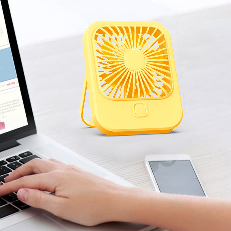 New handheld desktop mini fan, three-speed desktop USB charging, silent portable small electric fan for student offices detail image 5
