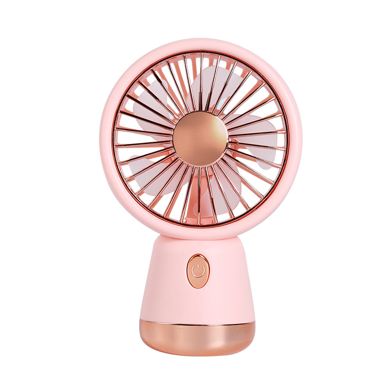 台式迷你风扇2024新款 三档大风力USB充电静音手持小电扇礼品跨境 