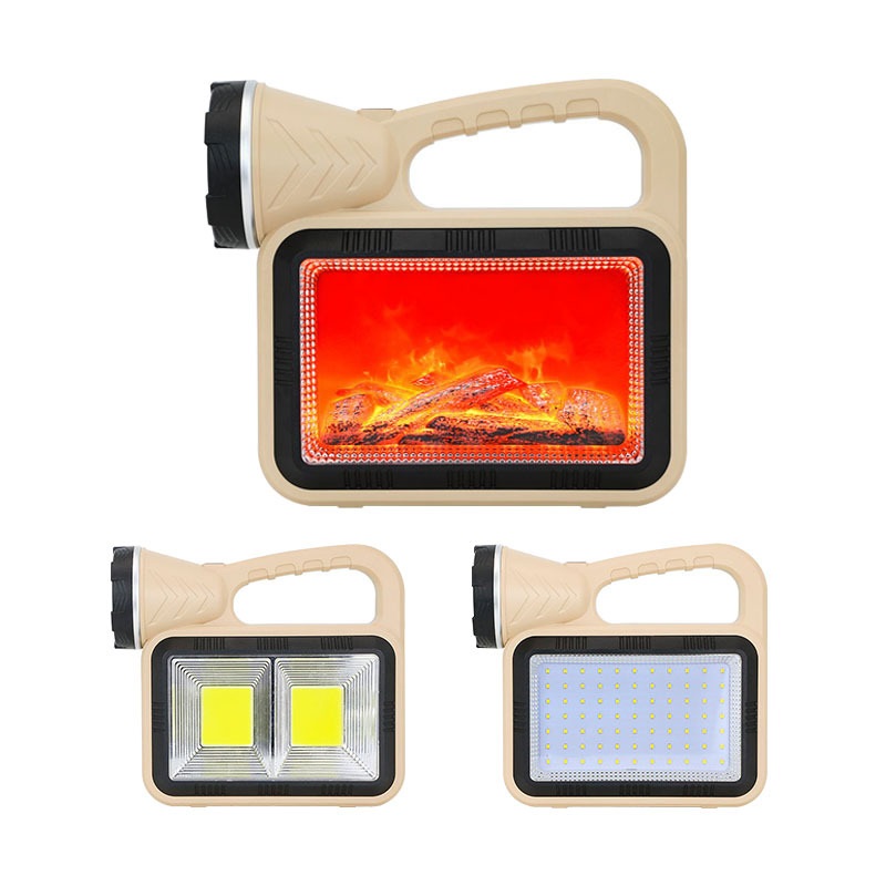 Multi-functional LED camping light, simulated flame light, outdoor camping atmosphere light, multi-source work light, portable light, household searchlight, waterproof emergency light, USB charging flashlight, outdoor strong light camping light Application Scenario