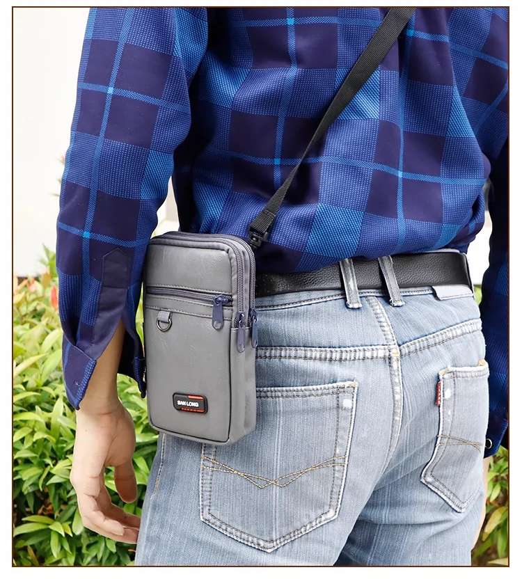 腰包男干活工地手机包腰带式多功能竖款户外手机套腰间斜挎包批发 pU手机包详情图7