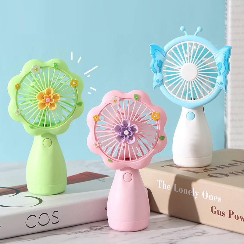 New Flower Butterfly handheld mini fan with three wind speeds, usb portable small gift, student small electric fan Specification image